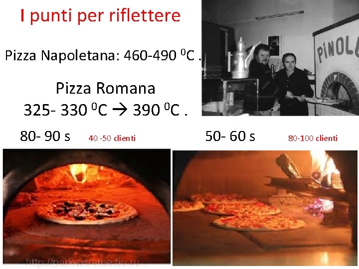 I punti per riflettere Pizza Napoletana: 460 -490 0 С. Pizza Romana 325 -