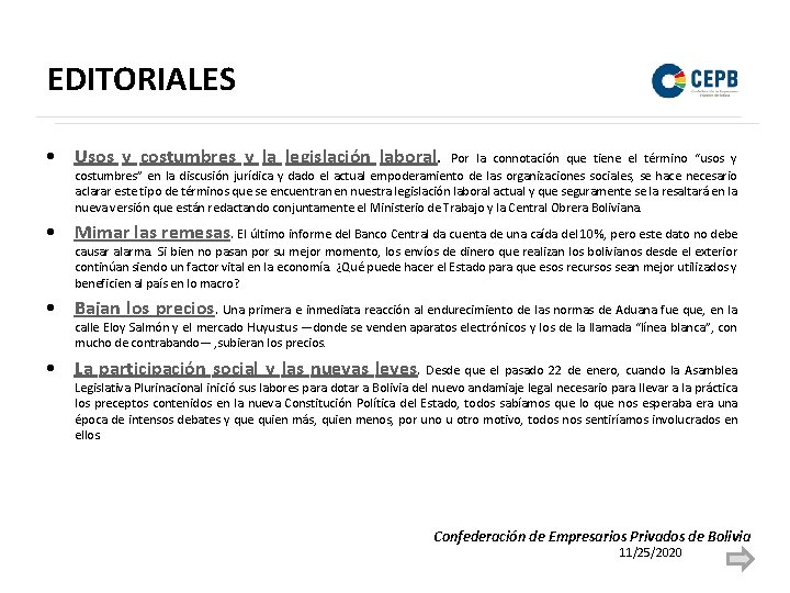 EDITORIALES • Usos y costumbres y la legislación laboral. Por la connotación que tiene