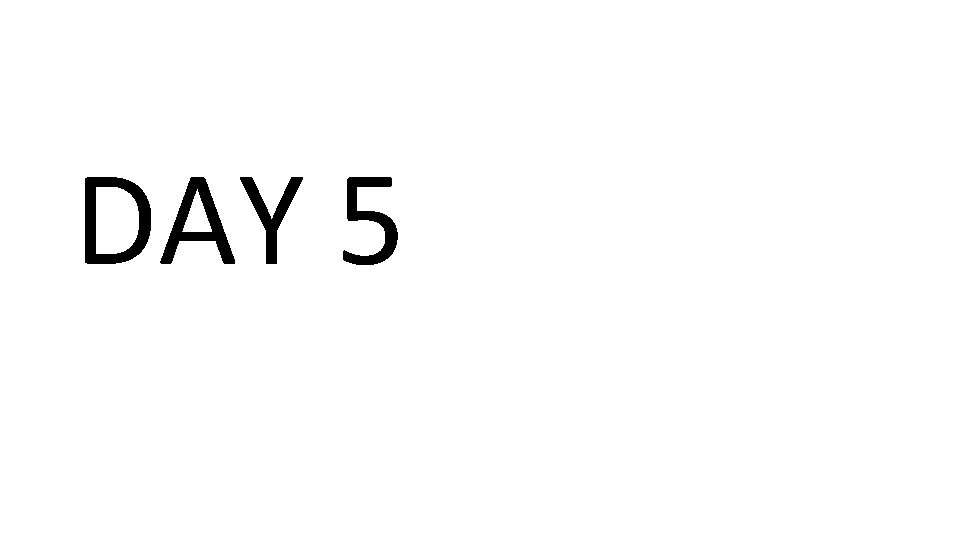 DAY 5 DAY 5