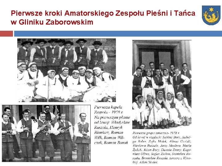 Pierwsze kroki Amatorskiego Zespołu Pieśni i Tańca w Gliniku Zaborowskim 