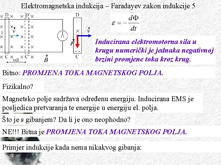 Elektromagnetska indukcija – Faradayev zakon indukcije 5 Inducirana elektromotorna sila u krugu numerički je
