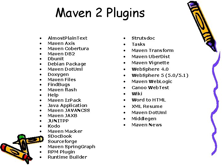 Maven 2 Plugins • • • • • • Almost. Plain. Text Maven Axis