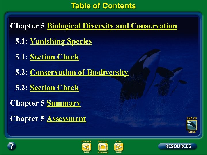 Chapter 5 Biological Diversity and Conservation 5. 1: Vanishing Species 5. 1: Section Check