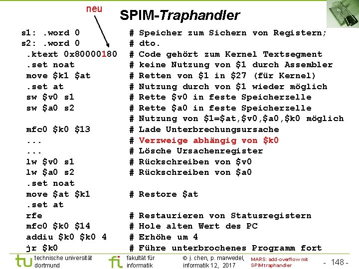 TU Dortmund neu s 1: . word 0 s 2: . word 0. ktext