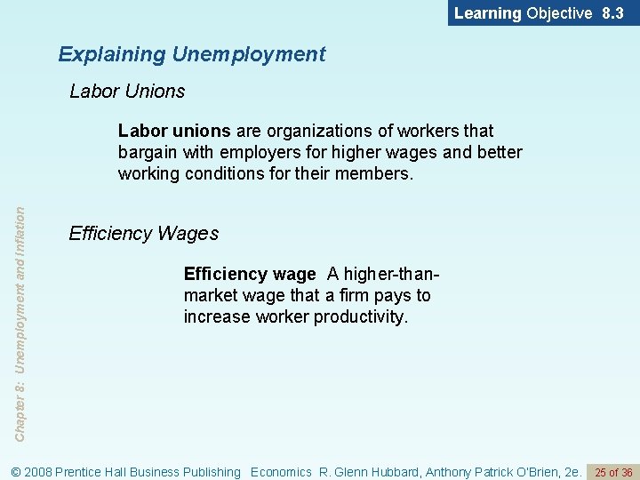 Learning Objective 8. 3 Explaining Unemployment Labor Unions Chapter 8: Unemployment and Inflation Labor