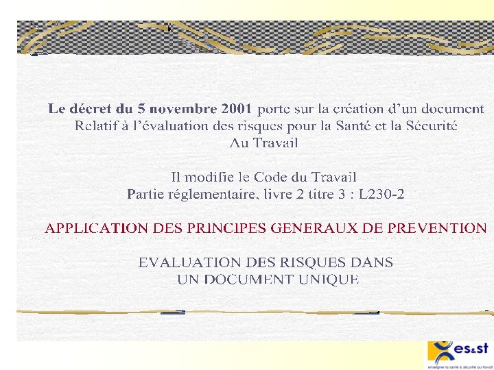 Le décret du 5 novembre 2001 porte sur la création d’un document Relatif à