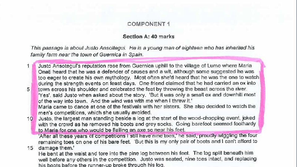 TEACHER TIP 2: MARK OR CIRCLE ON THE EXAM PAPER THE SELECTION YOU ARE