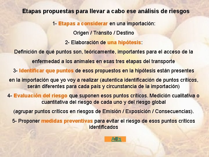 Etapas propuestas para llevar a cabo ese análisis de riesgos 1 - Etapas a