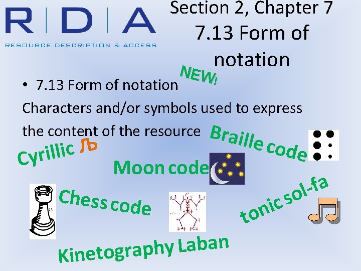 Section 2, Chapter 7 7. 13 Form of notation N EW! • 7. 13
