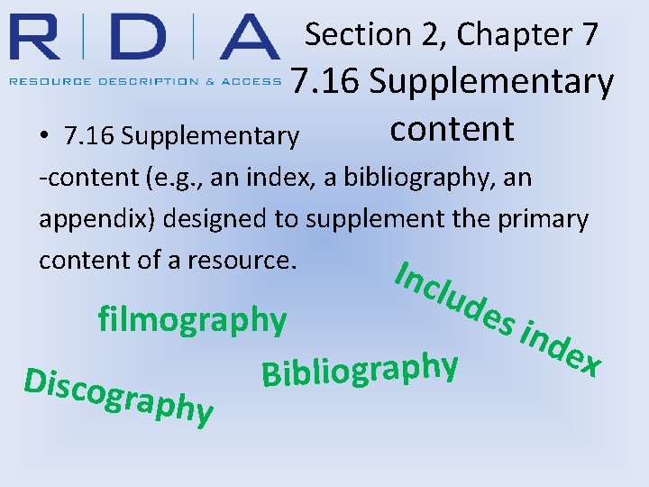 Section 2, Chapter 7 7. 16 Supplementary content 7. 16 Supplementary • -content (e.