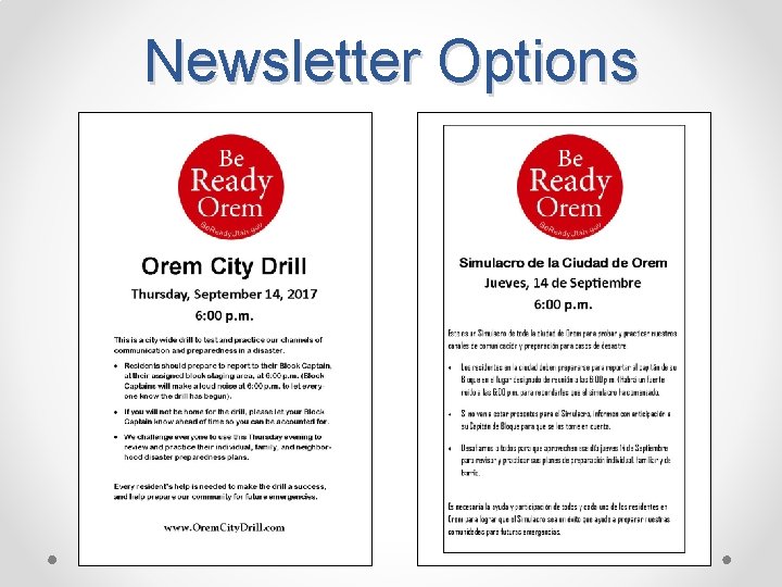 Newsletter Options 