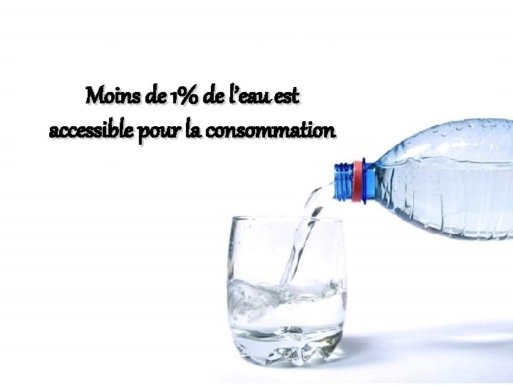 Moins de 1% de l’eau est accessible pour la consommation 