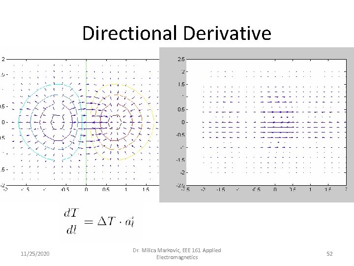 Directional Derivative 11/25/2020 Dr. Milica Markovic, EEE 161 Applied Electromagnetics 52 