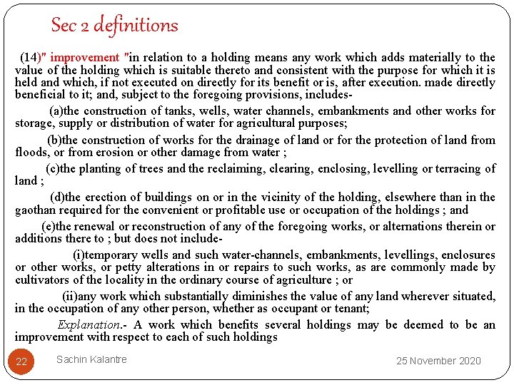 Sec 2 definitions (14)" improvement "in relation to a holding means any work which