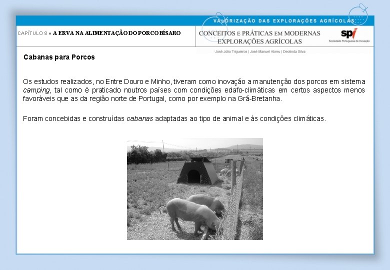 CAPÍTULO 8 ● A ERVA NA ALIMENTAÇÃO DO PORCO BÍSARO Cabanas para Porcos Os