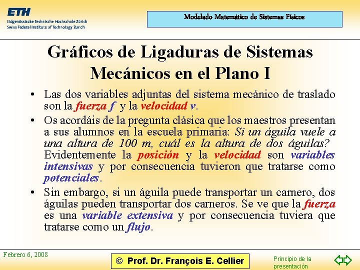 Modelado Matemático de Sistemas Físicos Gráficos de Ligaduras de Sistemas Mecánicos en el Plano