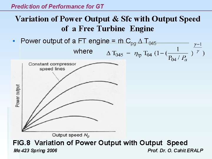 Prediction of Performance for GT Variation of Power Output & Sfc with Output Speed Prediction of Performance for GT Variation of Power Output & Sfc with Output Speed