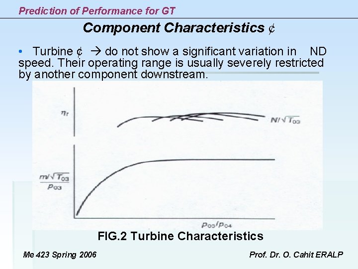 Prediction of Performance for GT Component Characteristics ¢ • Turbine ¢ do not show Prediction of Performance for GT Component Characteristics ¢ • Turbine ¢ do not show
