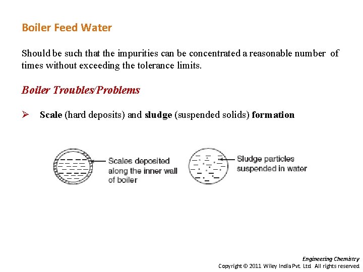Boiler Feed Water Should be such that the impurities can be concentrated a reasonable