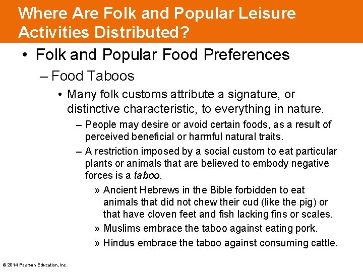 Where Are Folk and Popular Leisure Activities Distributed? • Folk and Popular Food Preferences