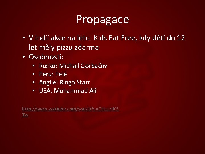 Propagace • V Indii akce na léto: Kids Eat Free, kdy děti do 12