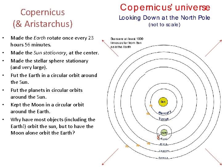 Copernicus (& Aristarchus) • • Made the Earth rotate once every 23 hours 56