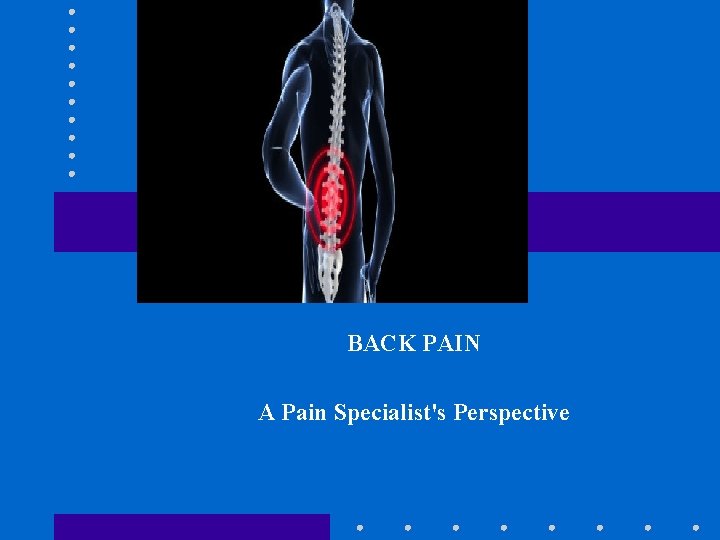BACK PAIN A Pain Specialist's Perspective 