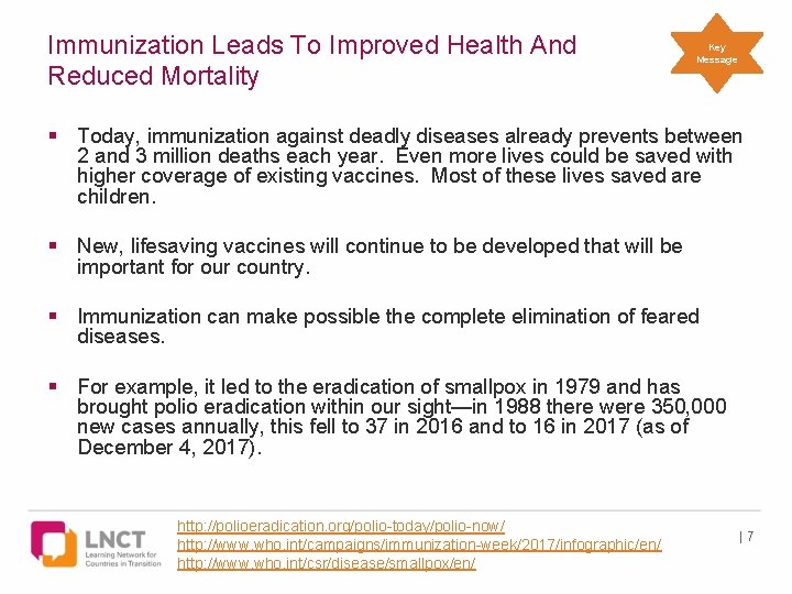 Telling the Story Why Investing In Immunization Is