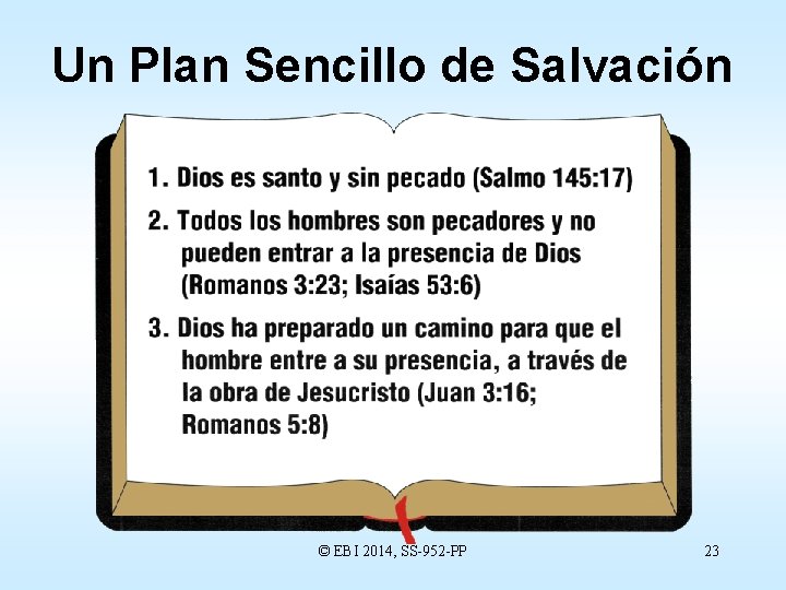 Un Plan Sencillo de Salvación © EBI 2014, SS-952 -PP 23 