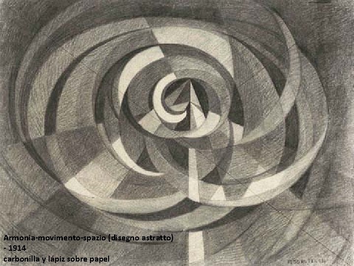 Armonia-movimento-spazio (disegno astratto) - 1914 carbonilla y lápiz sobre papel 