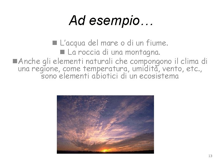 Ad esempio… n L’acqua del mare o di un fiume. n La roccia di