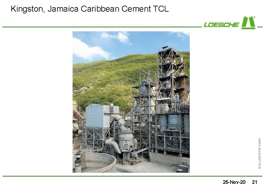© by LOESCHE Gmb. H Kingston, Jamaica Caribbean Cement TCL 25 -Nov-20 21 