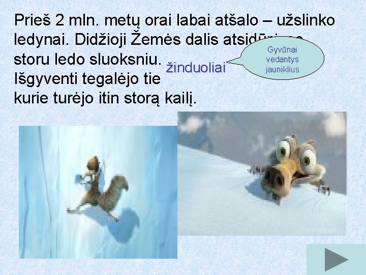 Prieš 2 mln. metų orai labai atšalo – užslinko ledynai. Didžioji Žemės dalis atsidūrė