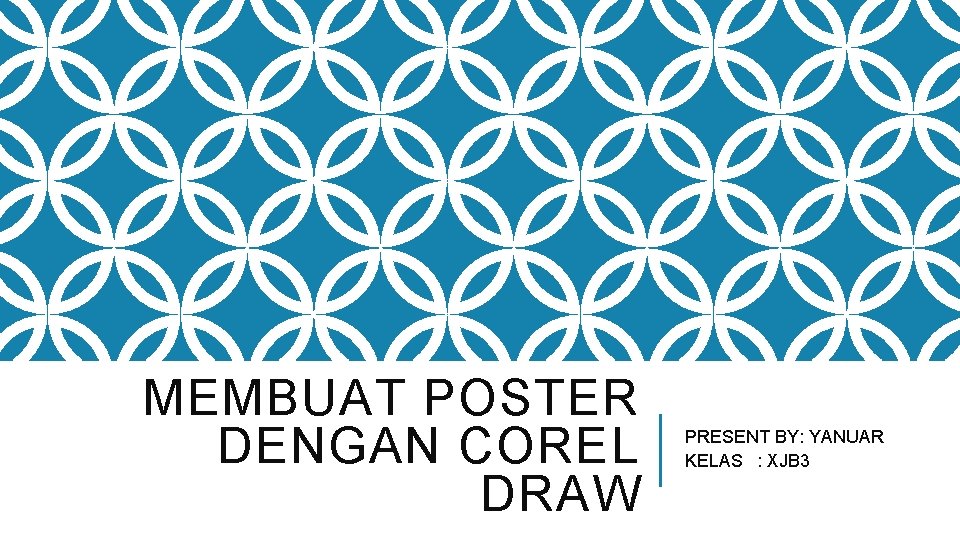 MEMBUAT POSTER DENGAN COREL DRAW PRESENT BY: YANUAR KELAS : XJB 3 