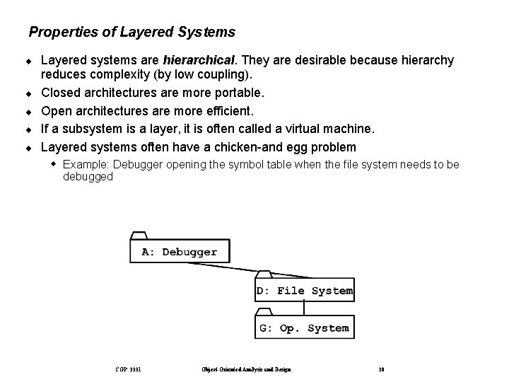 Properties of Layered Systems ¨ ¨ ¨ Layered systems are hierarchical. They are desirable