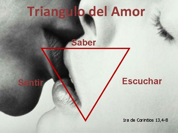 Triangulo del Amor Saber Sentir Escuchar 1 ra de Corintios 13, 4 -8 Triangulo del Amor Saber Sentir Escuchar 1 ra de Corintios 13, 4 -8