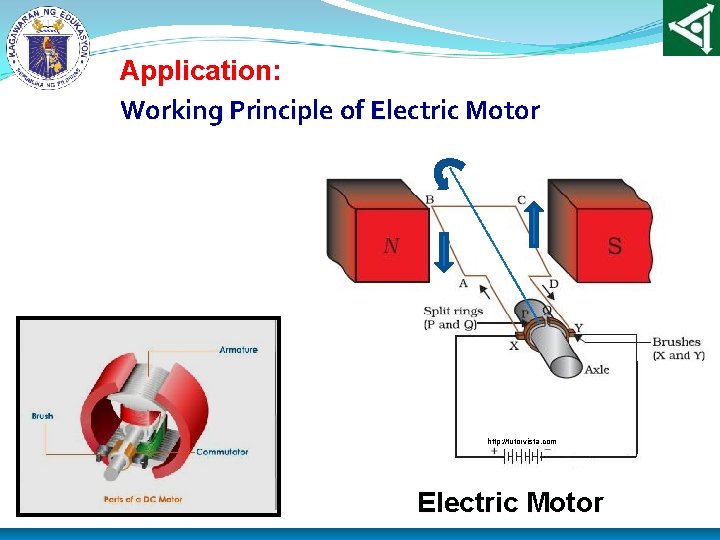 Application: Working Principle of Electric Motor http: //tutorvista. com Electric Motor 