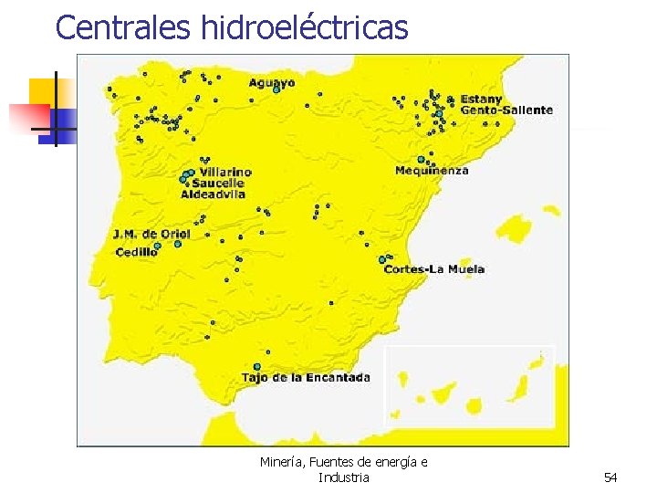 Centrales hidroeléctricas Minería, Fuentes de energía e Industria 54 