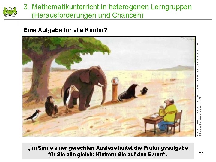3. Mathematikunterricht in heterogenen Lerngruppen (Herausforderungen und Chancen) Abb. : H. Traxler (1982): Die 3. Mathematikunterricht in heterogenen Lerngruppen (Herausforderungen und Chancen) Abb. : H. Traxler (1982): Die