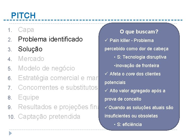 PITCH 1. 2. 3. 4. 5. 6. 7. 8. 9. 10. Capa O que