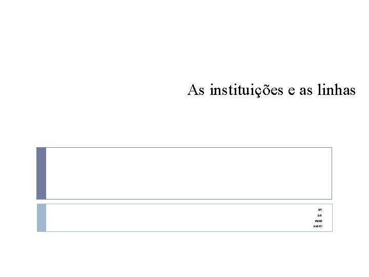 As instituições e as linhas IFC BID FINEP BNDES 