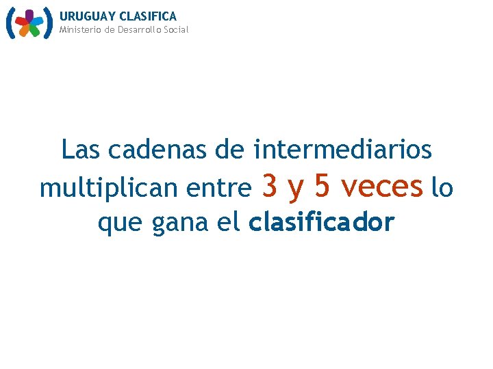 URUGUAY CLASIFICA Ministerio de Desarrollo Social Las cadenas de intermediarios multiplican entre 3 y