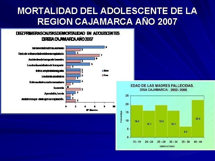 MORTALIDAD DEL ADOLESCENTE DE LA REGION CAJAMARCA AÑO 2007 