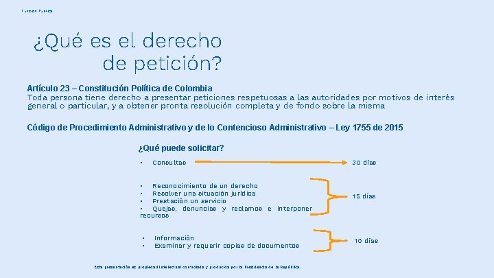 Función Pública ¿Qué es el derecho de petición? Artículo 23 – Constitución Política de