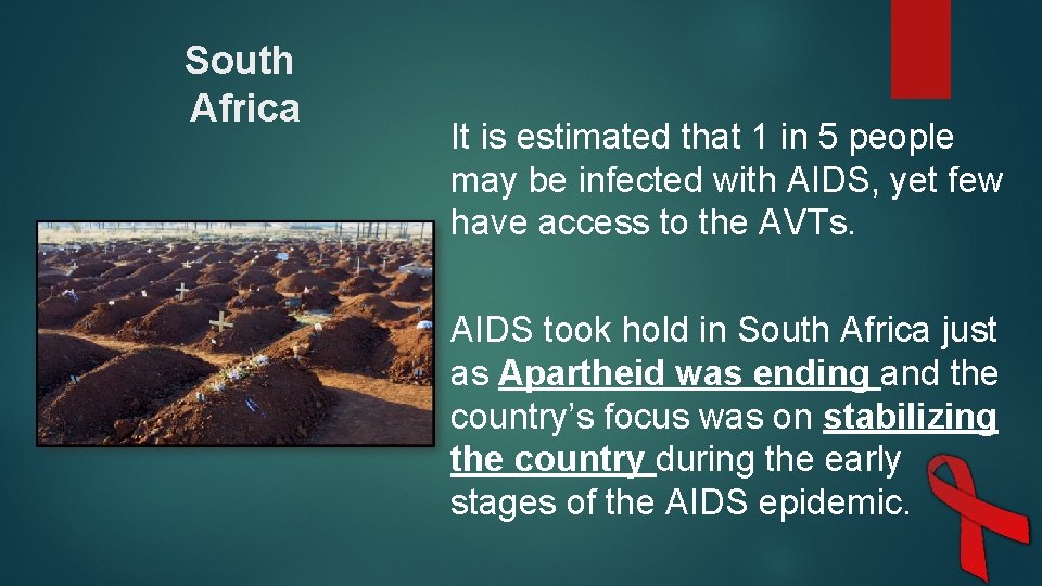 South Africa It is estimated that 1 in 5 people may be infected with