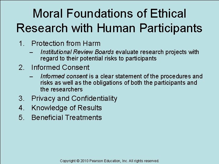 Moral Foundations of Ethical Research with Human Participants 1. Protection from Harm – Institutional Moral Foundations of Ethical Research with Human Participants 1. Protection from Harm – Institutional
