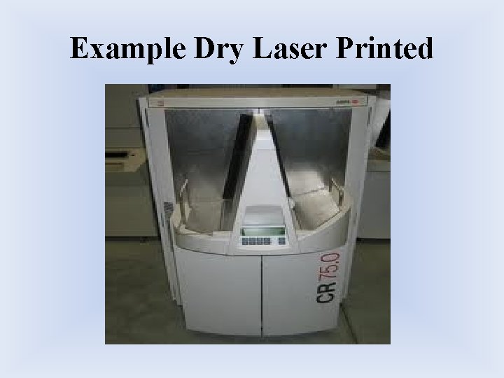 Example Dry Laser Printed Example Dry Laser Printed