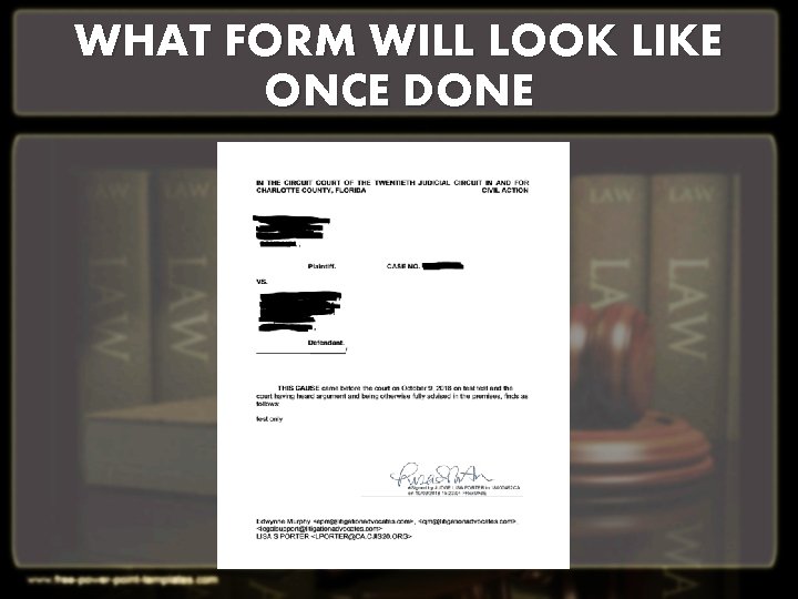 WHAT FORM WILL LOOK LIKE ONCE DONE WHAT FORM WILL LOOK LIKE ONCE DONE