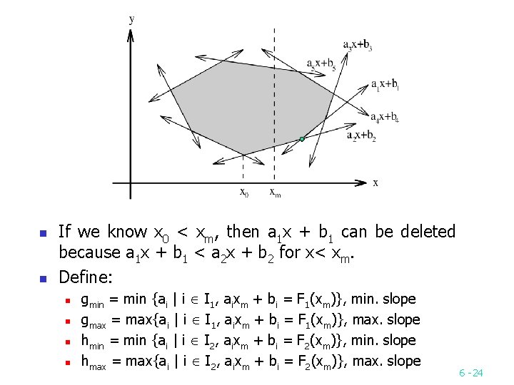 n n If we know x 0 < xm, then a 1 x +