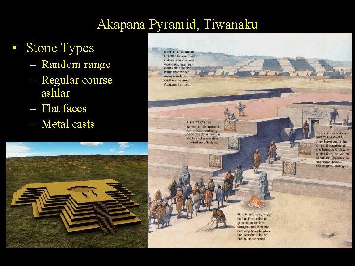 Akapana Pyramid, Tiwanaku • Stone Types – Random range – Regular course ashlar –